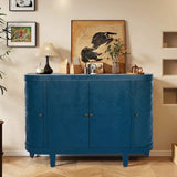 47''Oval Storage with 4 Doors,Buffet Sideboard with Storage, Fluted Accent Storage W2295P290657