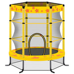 ZUN 55 Inch Kids Trampoline with Safety Enclosure Net, 4.5FT Outdoor Indoor Trampoline for Kids 72438627