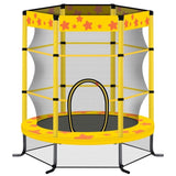 ZUN 55 Inch Kids Trampoline with Safety Enclosure Net, 4.5FT Outdoor Indoor Trampoline for Kids 72438627