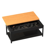 Rectangular double-layer coffee table with hidden storage compartment and fingerprint lock - Living W396P307339