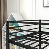 ZUN Metal Bunk Bed Twin Over Twin, Bunk Bed Frame with Safety Guard Rails, Heavy Duty Space-Saving W84063609