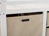 Wooden Frame Removable Top White Painted Pine Children's Cot with 3 Fabric Drawers 1 Fabric Bag 83557884
