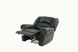 Modern 1pc Manual Motion Recliner Chair Glider Black Color Bonded Leather Armrest Cushion Seating B011P205581