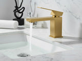 Single Handle Bathroom Faucet Lavatory Faucet Stainless Steel Single Hole-T20, Brushed GoldUnable 44171604