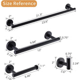 4-Pieces Matte Black Bathroom Accessories Stainless Steel Bathroom Hardware Bath Towel Bar W1932P156243