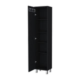 Lawen Tall Storage Cabinet, Single Door, 3 Broom Hangers B128P203050