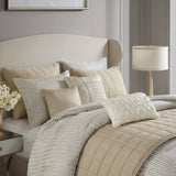 10 PCS Queen Luxury Jacquard Comforter Set Ivory B035P319216