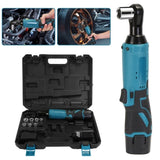 3/8 Cordless Electric Ratchet Wrench Set Right Angle Wrench with 2Pcs 1200mAh Batteries and Charger 56786640