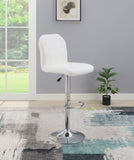 Adjustable stool Chair White Faux Leather Clean Lines Seat Chrome Base Modern Set of 2 Chairs / B011P151352