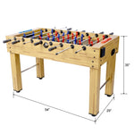 ZUN 54-Inch Hurricane Foosball Table for Family Game Rooms with Light Cherry Finish, Analog Scoring and 20056941