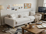 FX-P11-CW 87.4 Inches 3 Seater Sofa for Living Room, Upholstered Couch with High Resilience W576P360570
