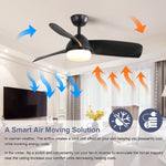 ZUN 42 Inch Indoor ABS Ceiling Fan With 6 Speed Remote Control Dimmable Reversible DC Motor With Light W882140935