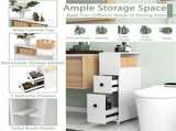 Slim White Bathroom Storage Cabinet , 2 Drawers 25668239
