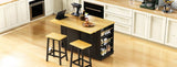 K&K 48 inch Large Kitchen Island with Drop Leaf,Power Outlet,Internal Rack,Rolling Kitchen N707P257057B