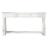 Console Table for Entryway Wood Sofa Table with Storage Drawers and Bottom Shelf for Hallway Living 33092026