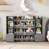 Gray Multi-Functional Kids Storage Shelf - Toy OrganizerBookcase, 56"x12"x39", Anti-Toppling, 74838693
