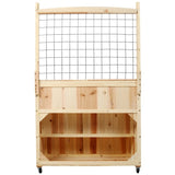 3-Tiers Raised Garden Bed with Trellis, 53" H Vertical Planter Box with Wheels & Back Storage Area, W465P189518