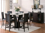 Modern Contemporary Counter Height Chairs Set of 2 Dark Brown Faux Leather Upholstered Espresso B011P321035