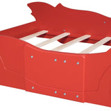 Full Size Race Car-Shaped Platform Bed with Wheels,Red WF298788AAJ