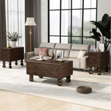 Solid Wood Rectangle Coffee Table for Living Room, 40-Inch Antique Coffee Table with 4 Drawers, Wood W1202P176740