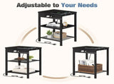 15.7" Small Side Table with Charging Station, End Table with Outlets & USB Ports, 3-Tier Adjustable 32069065