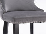 Furniture,Contemporary Velvet Upholstered Wing-Back Barstools with Button Tufted Decoration and 56021290