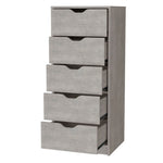 ZUN Concrete Gray 5 Narrow Drawer Dresser B062P175163