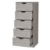 ZUN Logan Concrete Gray 5 Narrow Drawer Dresser B062P175163