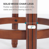 Seat height 29.5'' Cow top Leather Wooden Bar Stools, 360 Degree Swivel Bar Height Chair with Backs W2195P268321