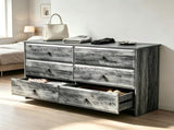 () Double-Column 6-Drawer Chest MDF Drawer Dresser with Melamine Finish 12245009