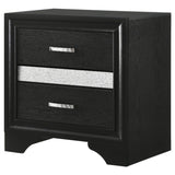 Black 2-drawer Nightstand with Hidden Jewelry Tray B062P145652