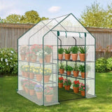 Mini Walk-in Greenhouse with PE Cover, 8-Shelf Indoor Outdoor Plant Gardening Green House for Garden 36309450