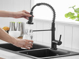 Commercial Black Kitchen with Pull Down Sprayer, Single Handle Single Lever Kitchen Sink W1932P172279