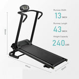 ZUN Folding Manual Walking Treadmill, Non-Electric Treadmill with Armrests and LCD Display, Suitable for W1205P167736