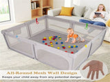 Portable Baby Play Yard - 73"x61.5"x27", Breathable Mesh, 50 Ocean Balls & Carry Bag 83923189