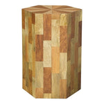 ZUN Natural Hexagon Shape Accent Table B062P153597