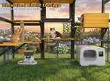 Cat Catio Outdoor Cat Enclosure for Multiple Indoor Outdoor Cats, Large Wooden Walk-in Cat House 75416411