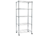 5-Tier NSF Heavy Duty Adjustable Storage Metal Rack with Wheels & Shelf Liners Ideal for Garage, 27377485