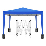 ZUN 10x10 EZ Pop Up Canopy Outdoor Portable Party Folding Tent with 4 Removable Sidewalls + Carry Bag + W1205106015