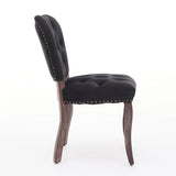 French Vintage Tufted Upholstered Fabric Dining Chair,Set of 2,Black,SW1869BK W1143P214542