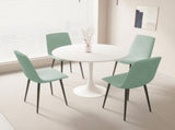 31.5" White Round Dining Table, Tulip Table Kitchen Dining Table 2-4 People with MDF Table Top & 20762417