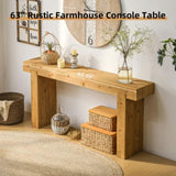 63" Solid Wood Console Table Rustic Farmhouse Sofa Table for Entryway, Hallway, or Behind Couch, 74078832