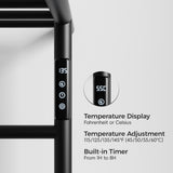 Heated Towel Rack with Top Shelf, 3-Bar Towel Wall MountedWarmer for Bathroom with Intelligent Touch T3177P305030