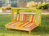 Colorful Kids Patio Lounge Chair with Cup Holders and Awning 69372296