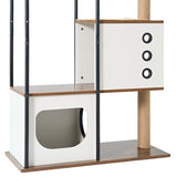 ZUN cat climbing frame,Cat Tree,Modern Cat Tower, Multi-Level Cat Condo with 1 Caves,2 Scratching W1687P181875