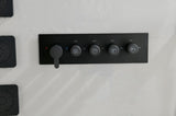 Wall Mounted Waterfall Rain Shower System With 3 Body Sprays & Handheld Shower TH-78109-MB