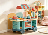 Kids Kitchen Food Stand with Play Food, Cashier Register, for 3-6Y Kids Grocery Store Pretend Play 06846359