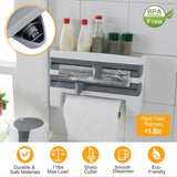 Magnetic Plastic Wrap Dispenser with Cutter - Refillable Aluminum Tin Foil and Plastic Wrap 09447202