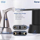 ZUN 2 Handles Bathroom Sink Faucet, Matte Black Centerset RV Bathroom Faucets for 3 Hole [pop-up drain 06351220