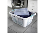 2 Bushel Plastic Laundry Basket with Silver Handles, White, 2 Pack 29814830